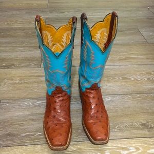 Genuine Ostrich leather Justin Cowboy Boots